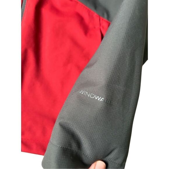 North Face Men’s Snow Jacket size M Windwall Hooded Lined Gray Red - Picture 13 of 14